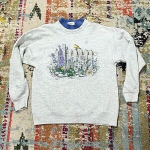 Vintage 1990s Bird Animal Print Morning Sun 90s Crewneck Sweatshirt